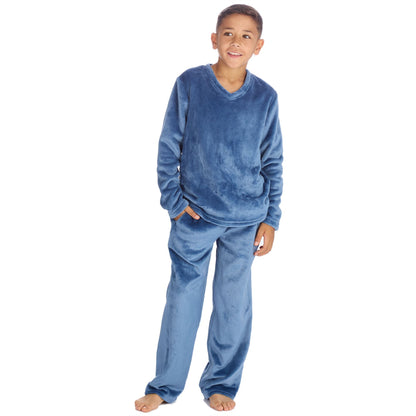 Cargo Bay Kids Flannel Fleece Pyjamas - Denim Blue