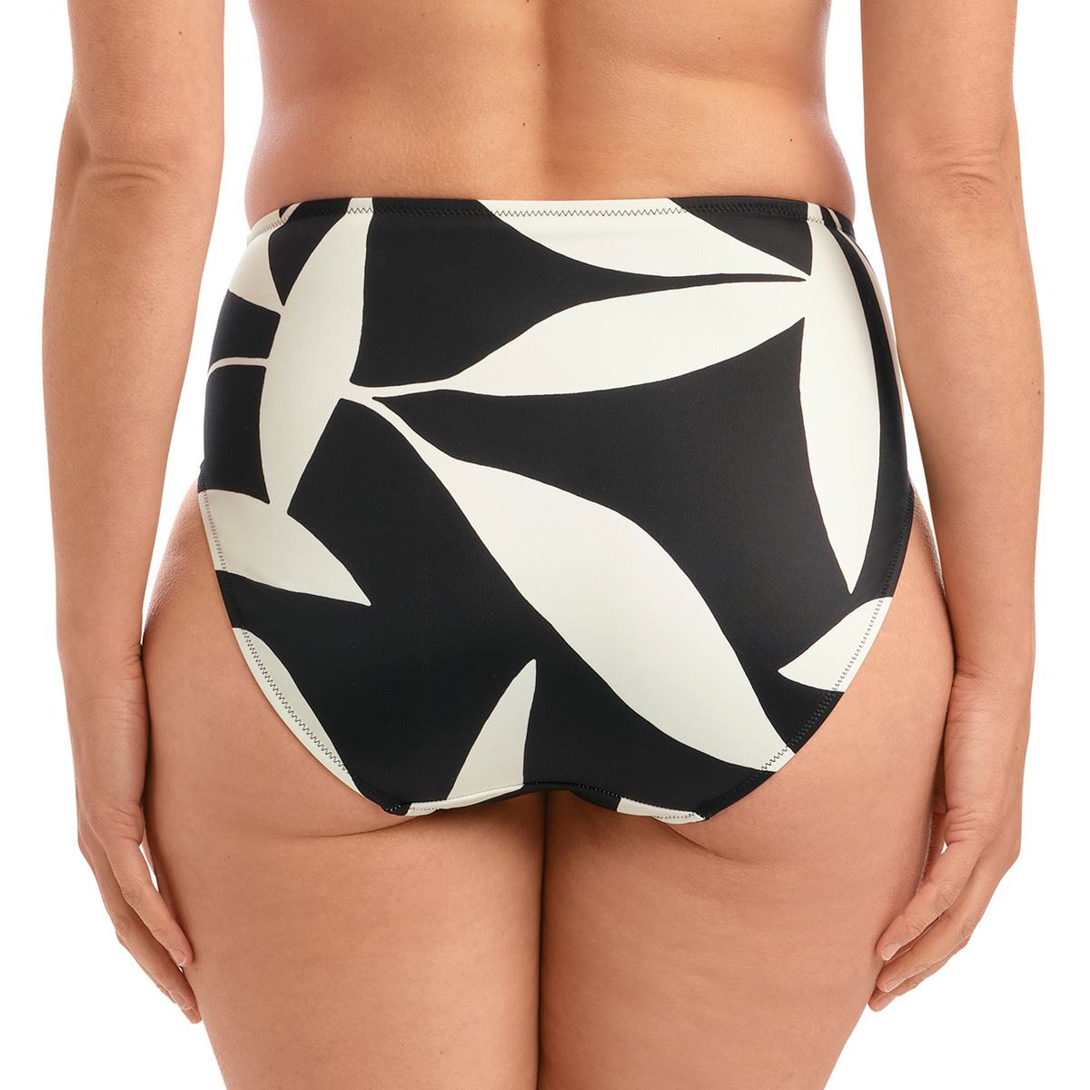 Fantasie Ile De Re High Waist Bikini Brief - Black/Cream