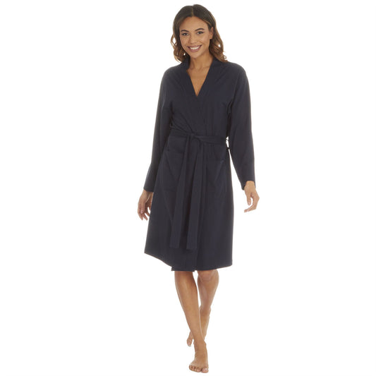 Momentii Womens Jersey Kimono Robe - Navy