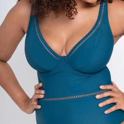 Curvy Kate First Class Plunge Swimsuit - Deep Teal