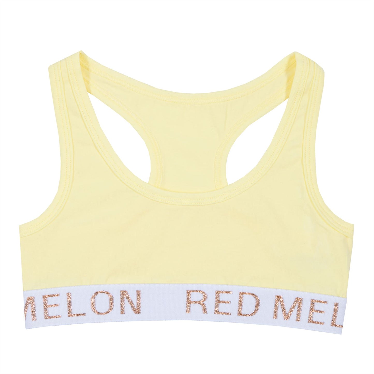 Red Melon Girls Crop Top Bra And Brief Set - Lemon