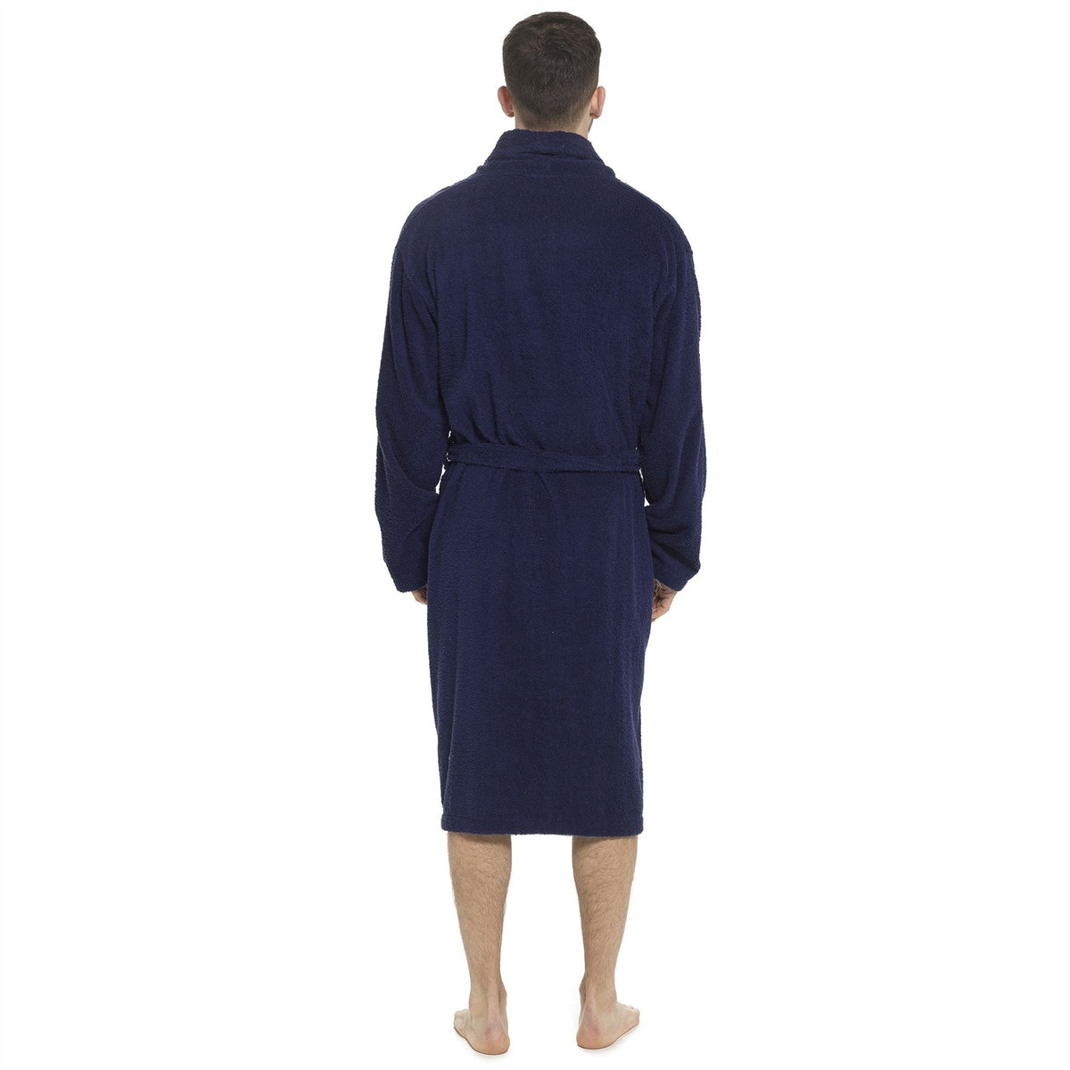 Tom Franks Mens Towelling Robe - Navy Tom Franks
