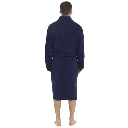 Tom Franks Mens Towelling Robe - Navy Tom Franks