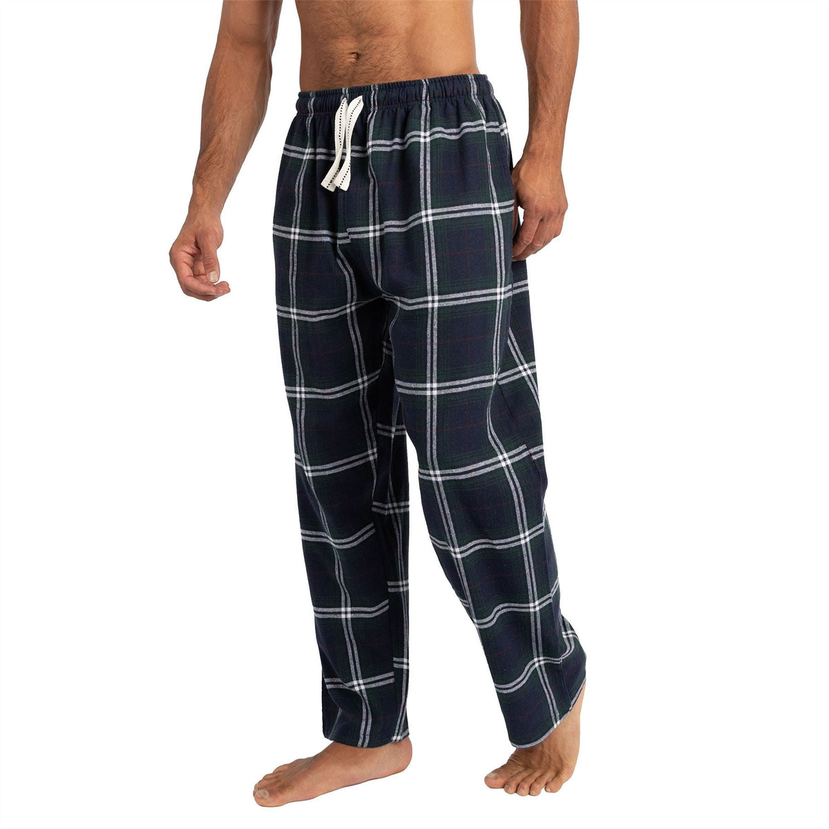 Cargo Bay Mens Check Flannel Lounge Pants - Navy Cargo Bay