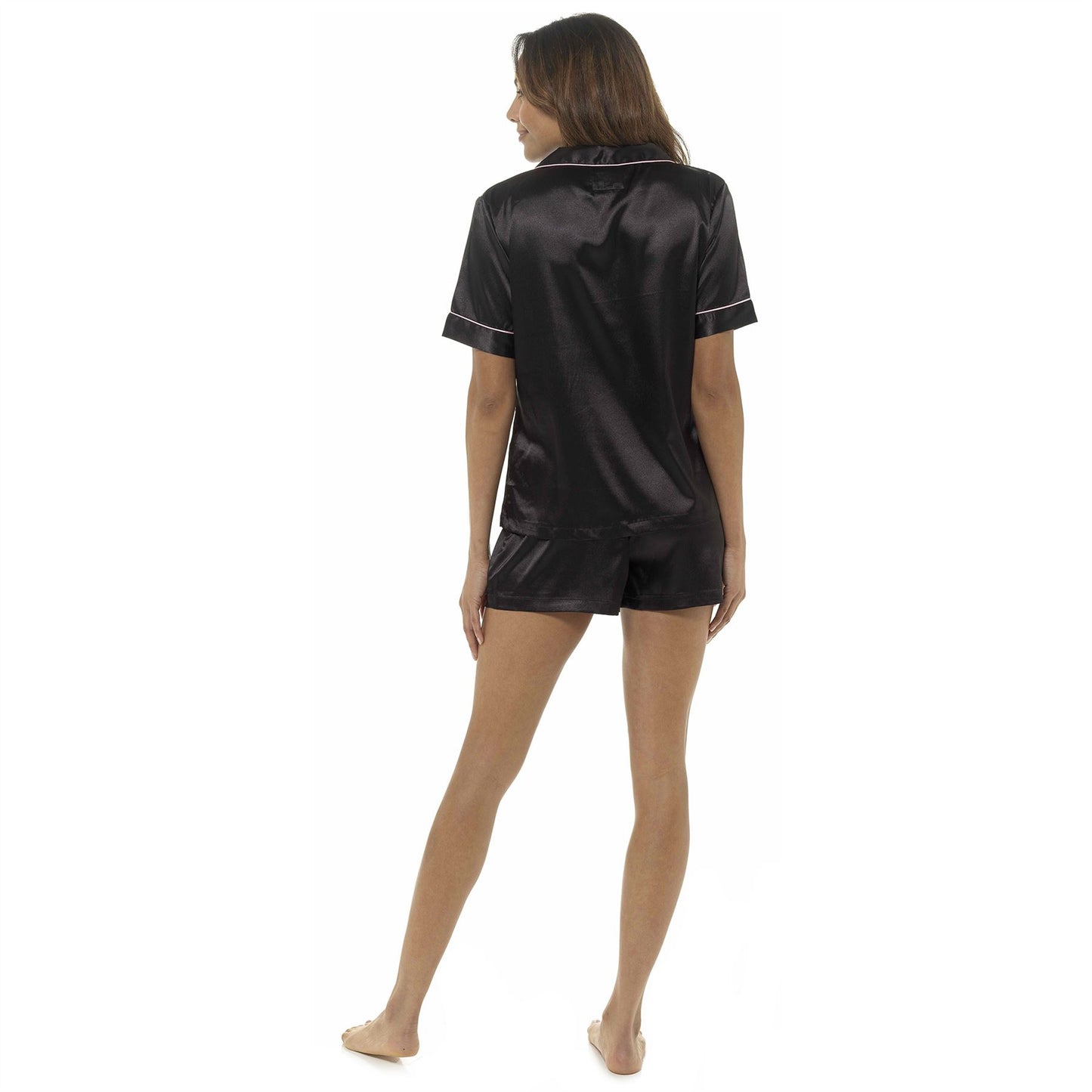 Wolf and Harte Womens Short Satin Pyjamas - Black