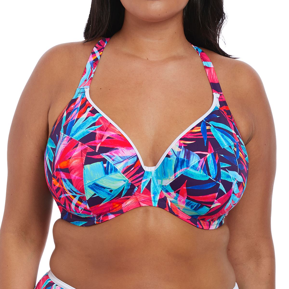 Elomi Paradise Palm Multiway Plunge Bikini Top - Ink