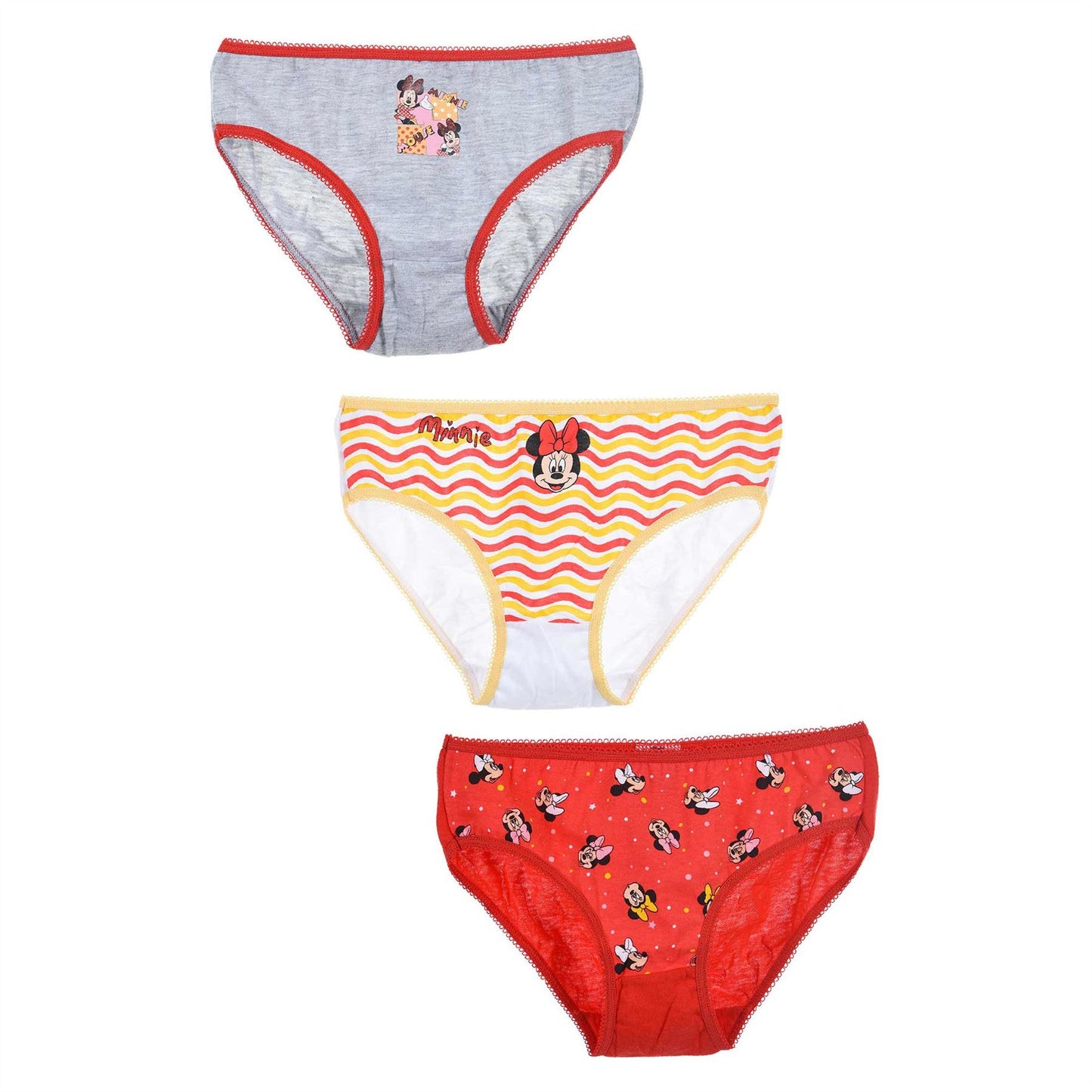 Girls Minnie Mouse Briefs Style 2 (3 Pack)