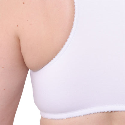 Gemm Front Fastening Racer Back Lace Bra - White Gemm
