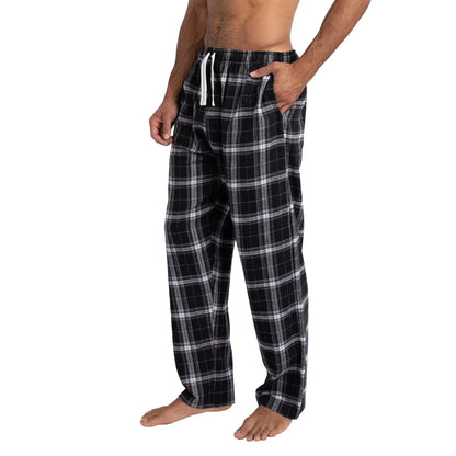 Cargo Bay Mens Check Flannel Lounge Pants - Black Cargo Bay
