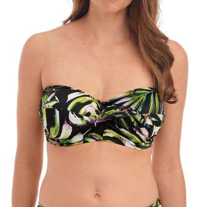 Fantasie Palm Valley Twist Bandeau Bikini Top - Black