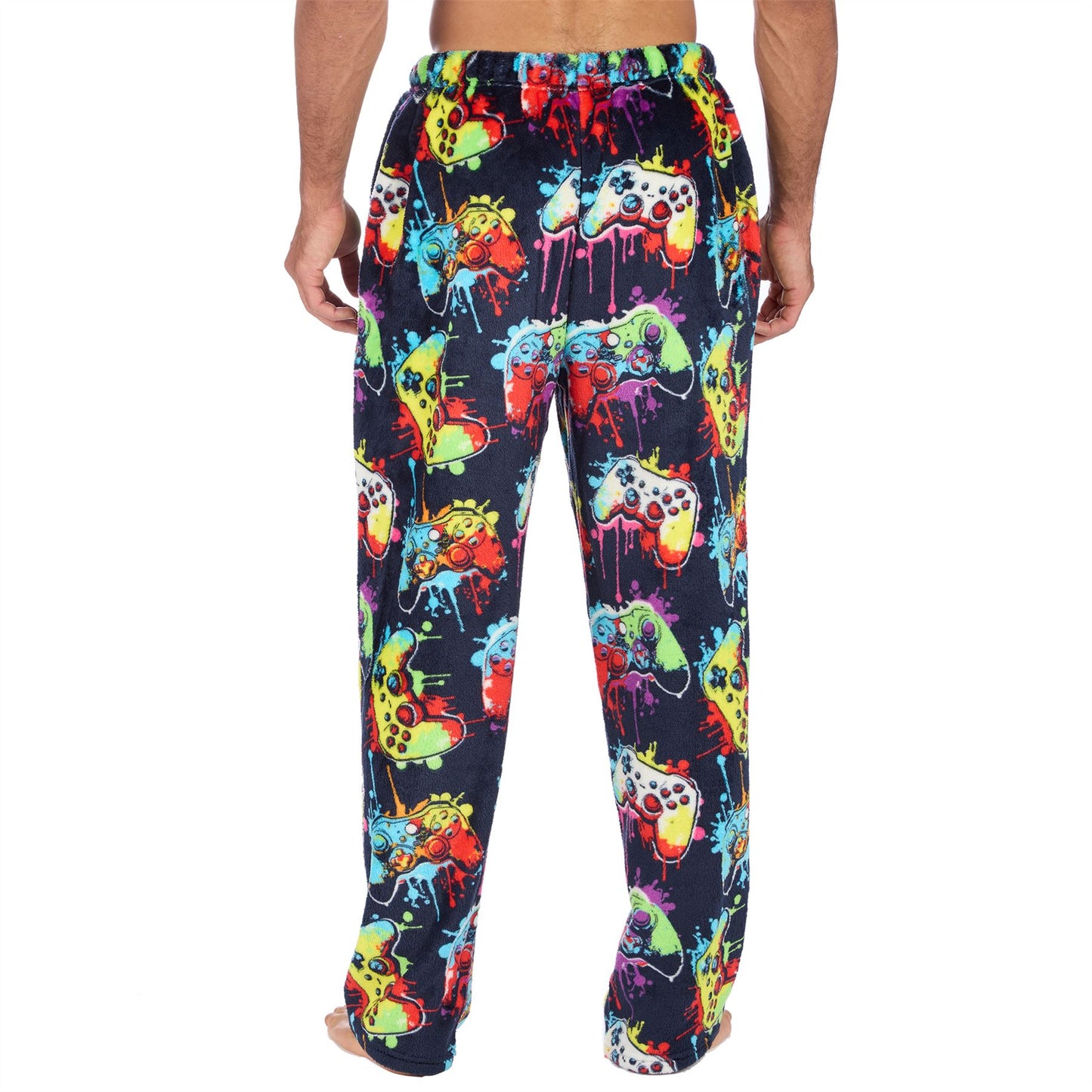 Cargo Bay Mens Fleece Lounge Pants - Navy/Gaming Print