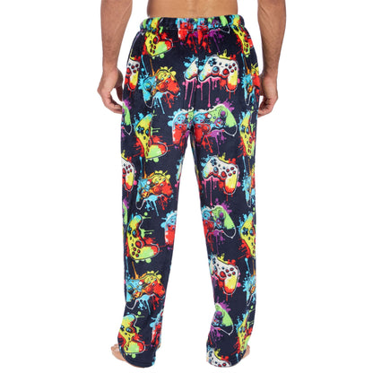 Cargo Bay Mens Fleece Lounge Pants - Navy/Gaming Print