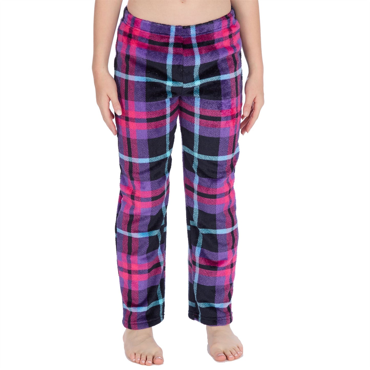 Forever Dreaming Girls Fleece Lounge Pants - Purple Check