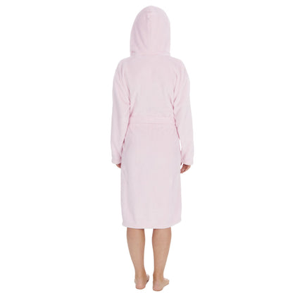 Forever Dreaming Womens Fleece Hooded Robe - Pink (S-XL)