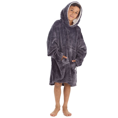 Huggable Hoodie Kids Fleece Oversized Embossed Hoodie - Football