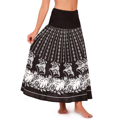 Pistachio Dotty Floral 2 in 1 Cotton Dress/Skirt - Black