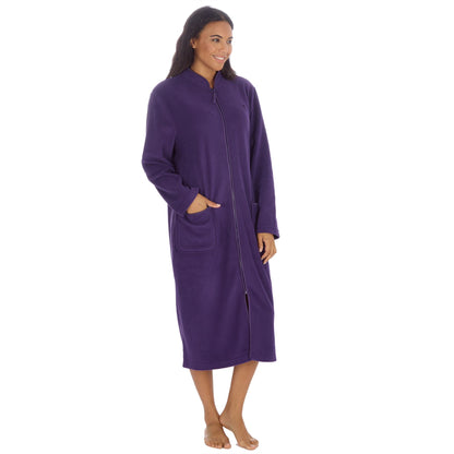 Countess Christie Longer Length Zip Housecoat - Purple
