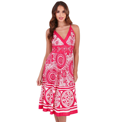 Pistachio Pattern Crossover Dress - Pink