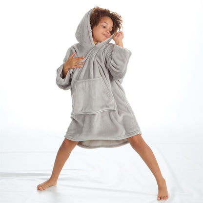 Slumber Party Kids Plush Fleece Oversized Hoodie - Grey
