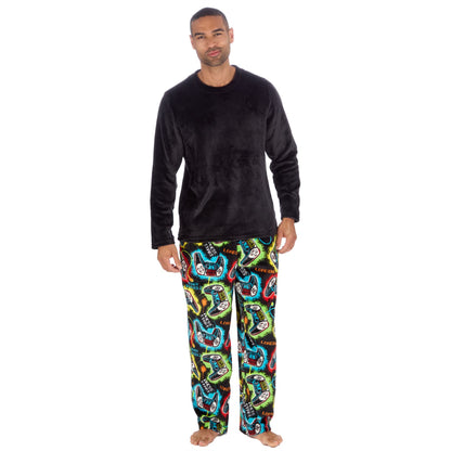 Cargo Bay Mens Fleece Pyjamas - Black/Gamer