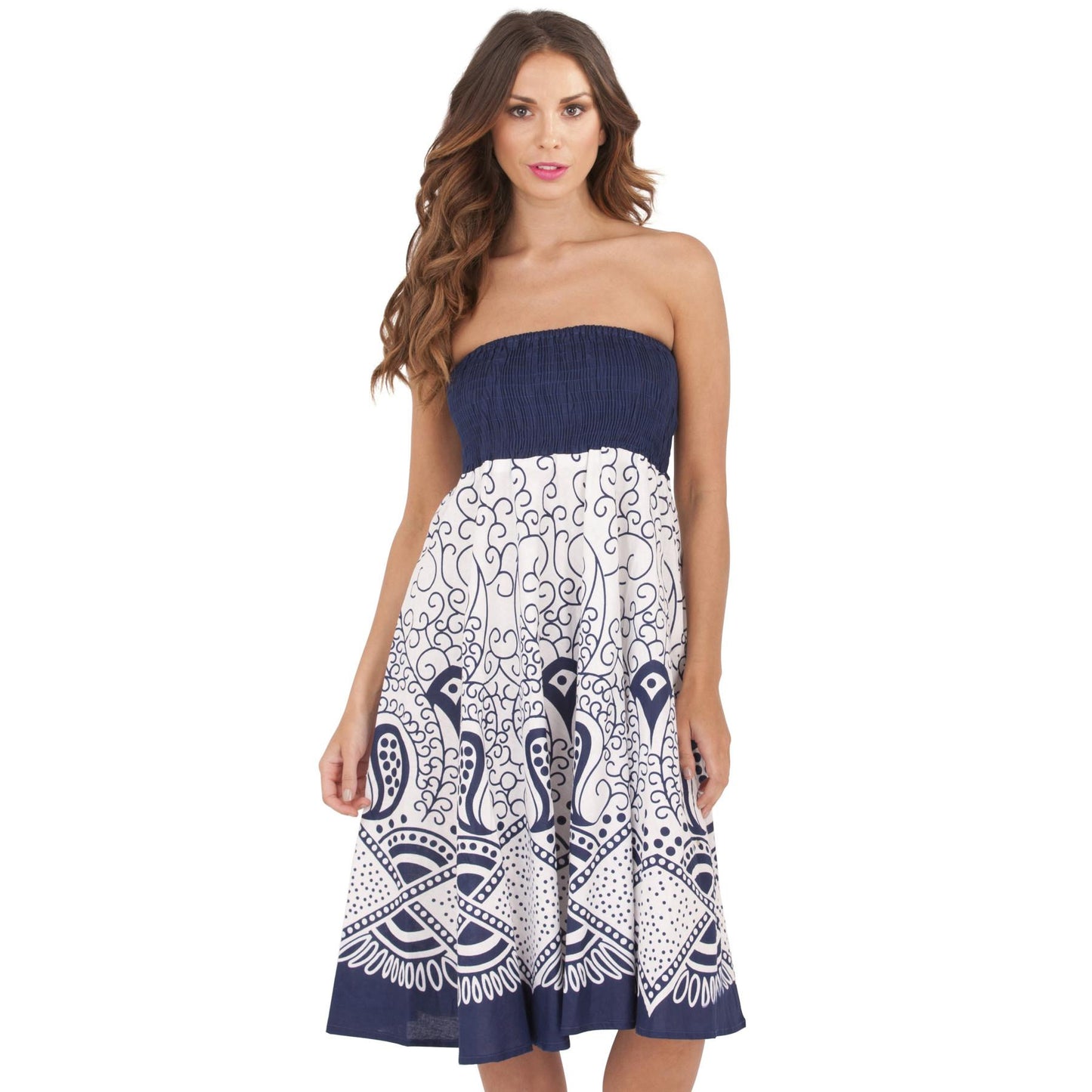 Pistachio Swirl Print Dress/Skirt - Blue