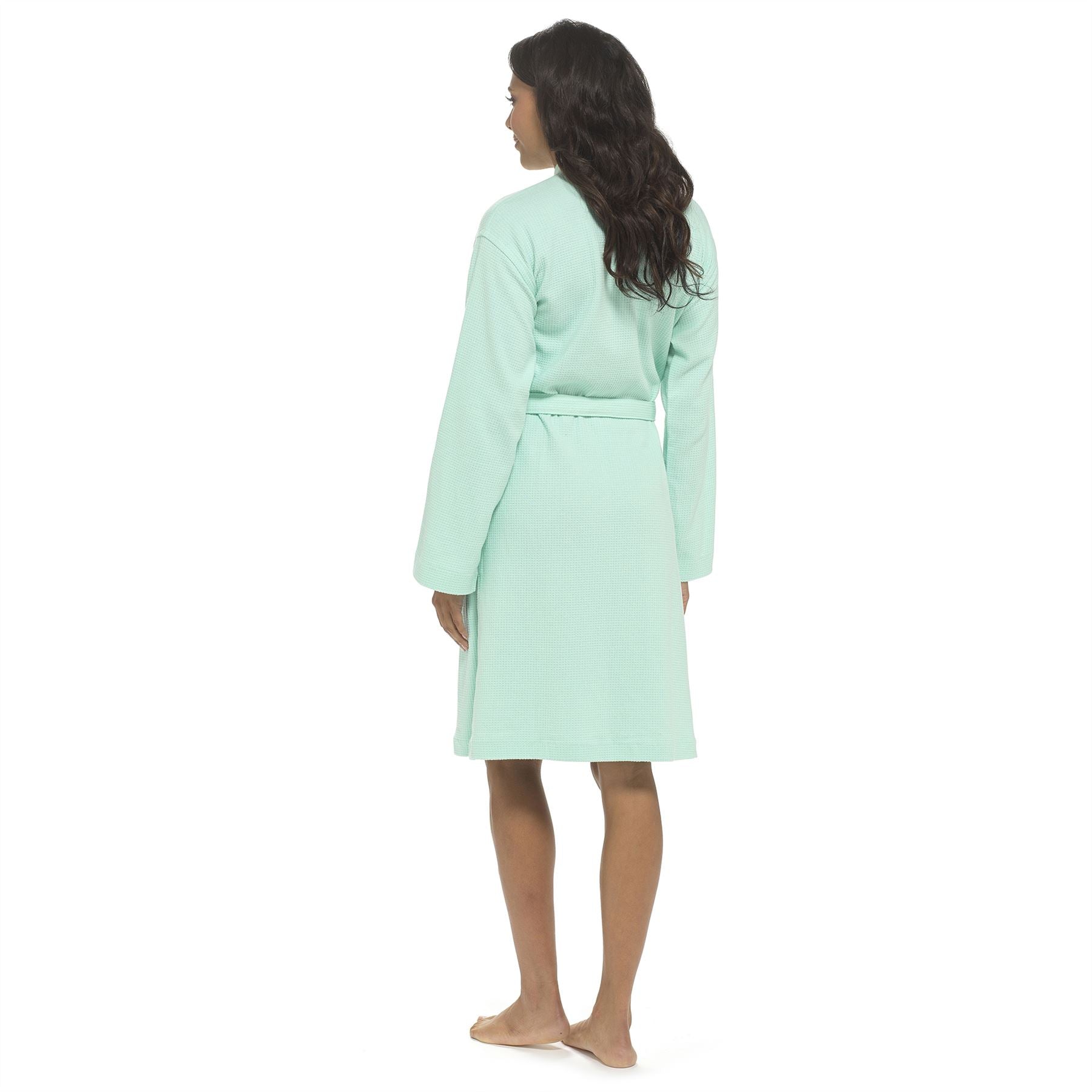 Tom Franks Womens Waffle Robe - Mint Tom Franks