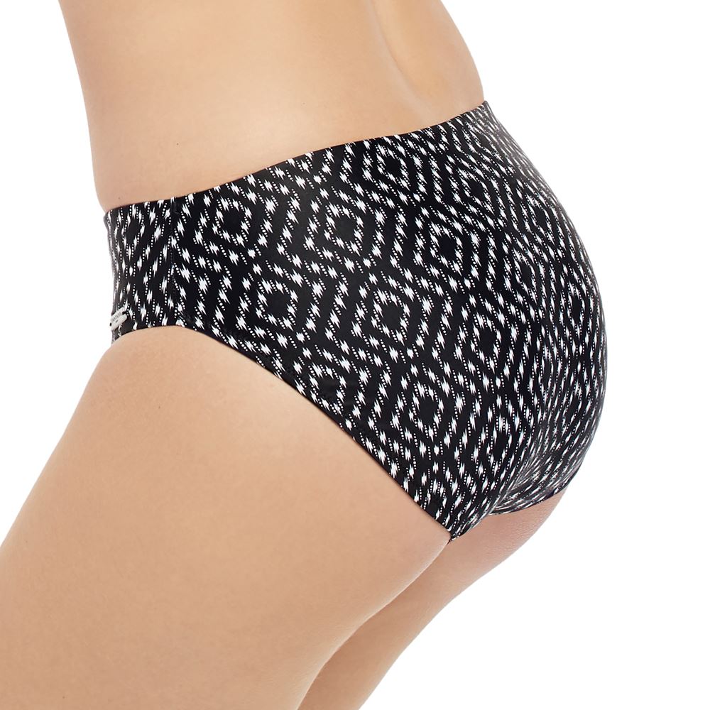 Fantasie Byron Bay Mid Rise Bikini Brief - Black/Cream