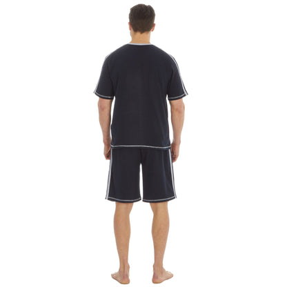 Cargo Bay Mens Contrast Stripe Pyjamas - Navy/Grey