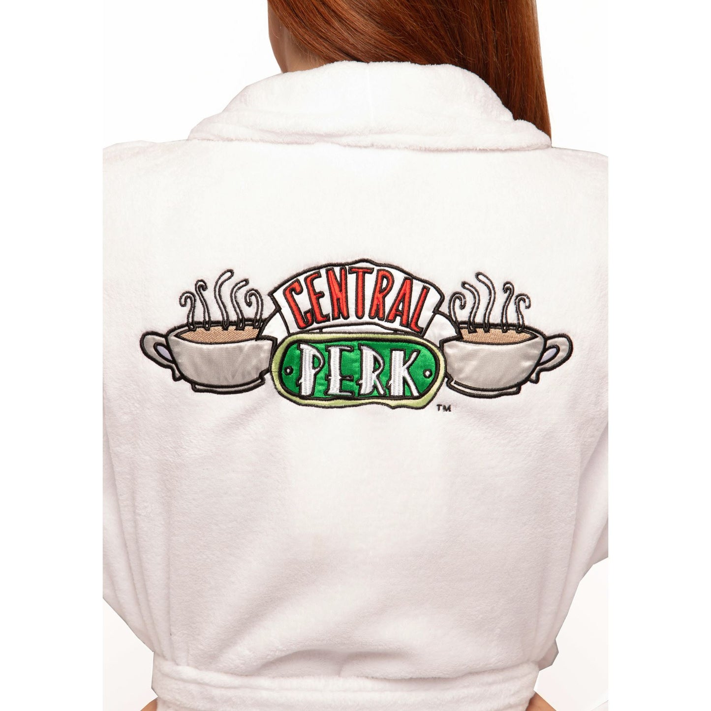 Friends Womens Central Perk Fleece Robe - White