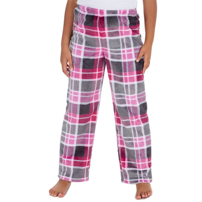 Forever Dreaming Girls Fleece Lounge Pants - Pink Check