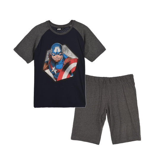 Mens Captain America Pyjama Set - Navy