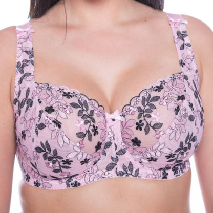 Gemm Full Cup Embroidered Bra - Pink Gemm
