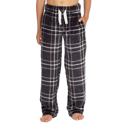 Cargo Bay Boys Fleece Lounge Pants - Black Check
