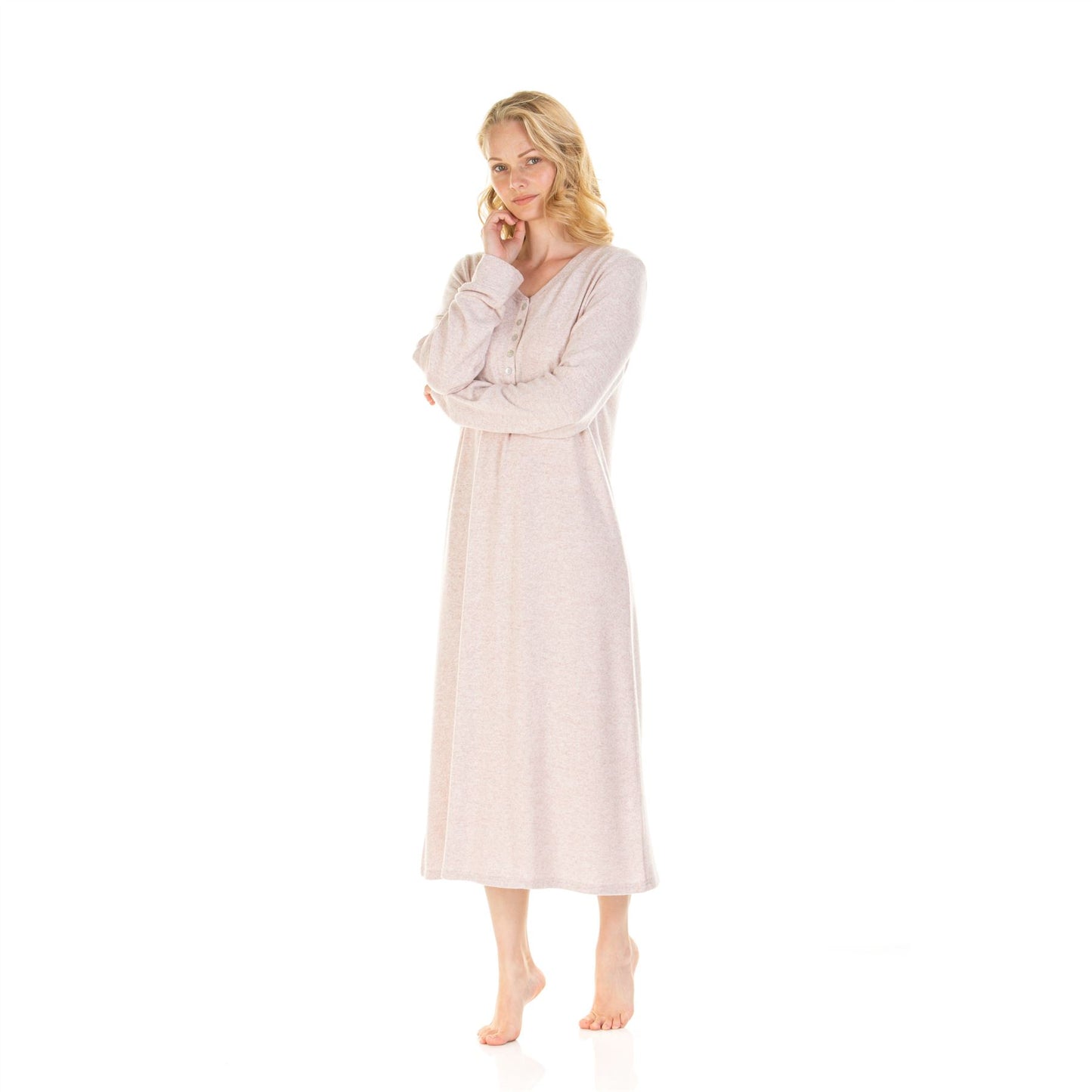 La Marquise Womens Lush Lounge Long Sleeve Nightdress - Pink