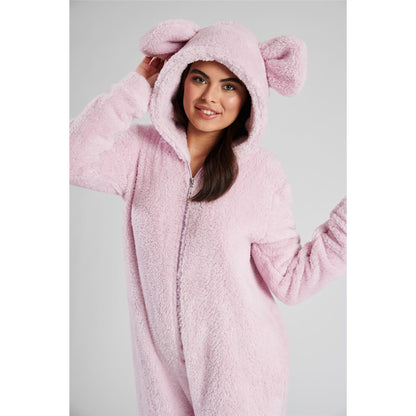 Loungeable Womens Sherpa Fleece Onesie With XL Ears - Lilac
