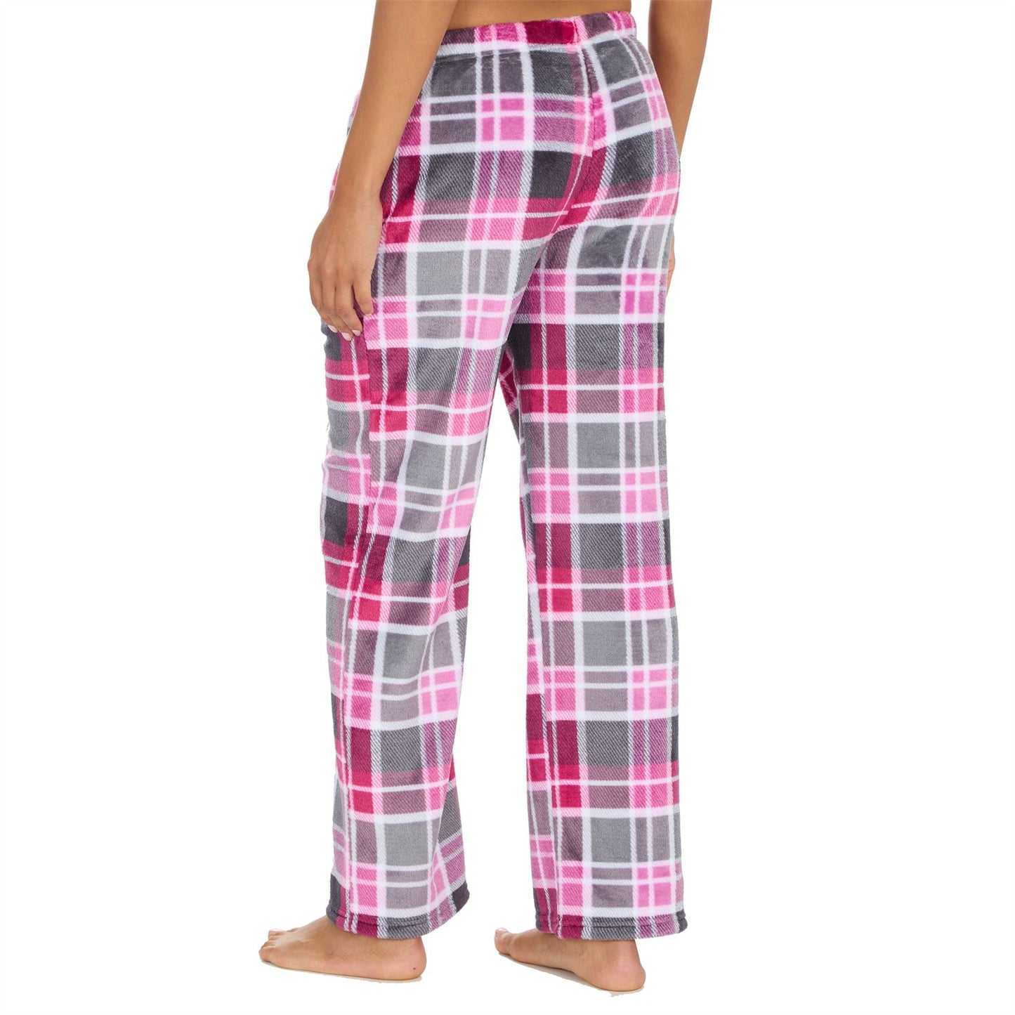 Forever Dreaming Womens Fleece Lounge Pants - Pink Check Forever Dreaming