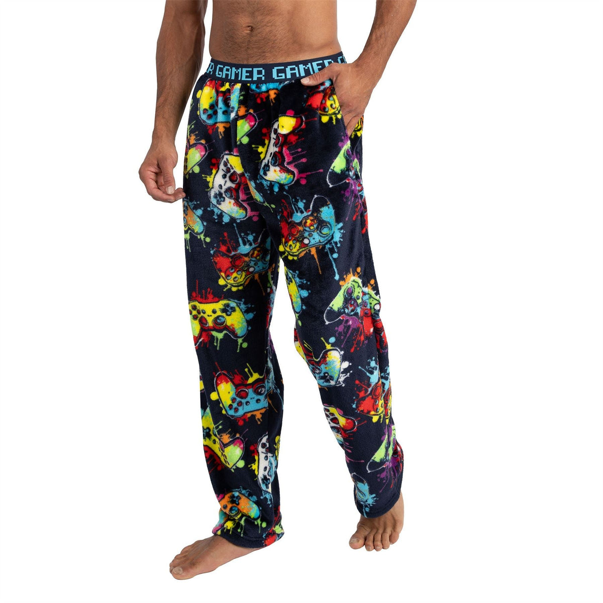 Cargo Bay Mens 'Gamer' Fleece Lounge Pants - Navy Cargo Bay