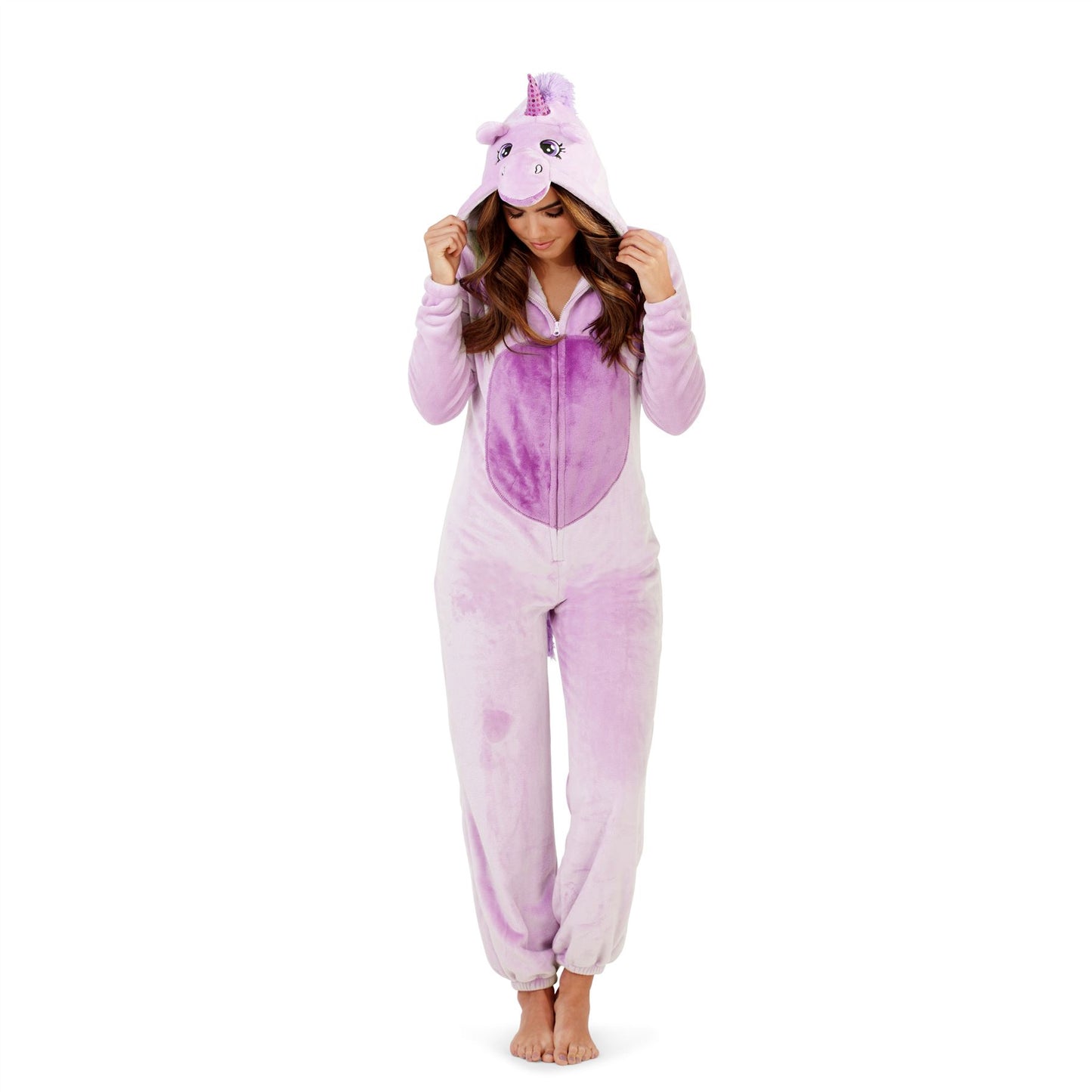 Loungeable Womens Unicorn Fleece Onesie - Purple