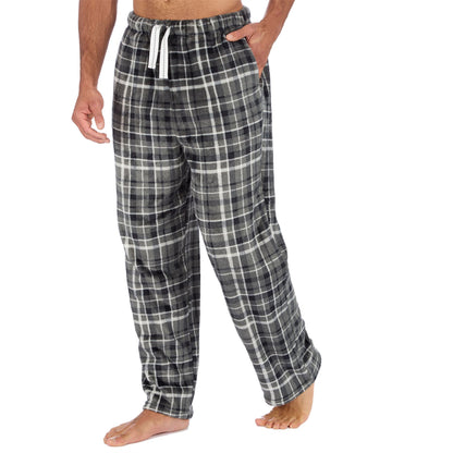 Cargo Bay Mens Fleece Lounge Pants - Grey Check