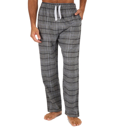 Cargo Bay Mens Check Flannel Lounge Pants - Grey