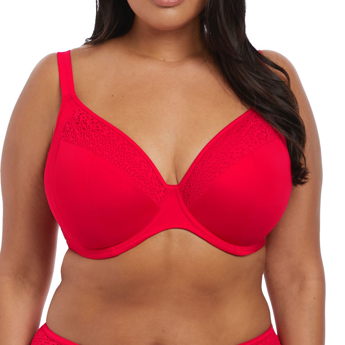 Elomi Indie Multiway Plunge Bikini Top - Red