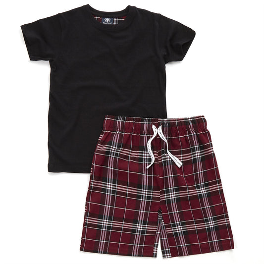 Cargo Bay Kids Top and Woven Shorts - Black/Red