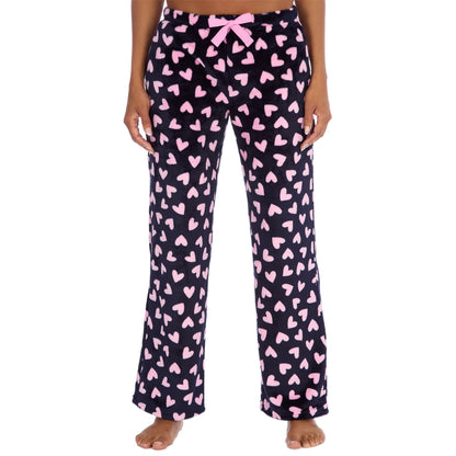 Forever Dreaming Womens Fleece Lounge Pants - Dark Navy/Hearts