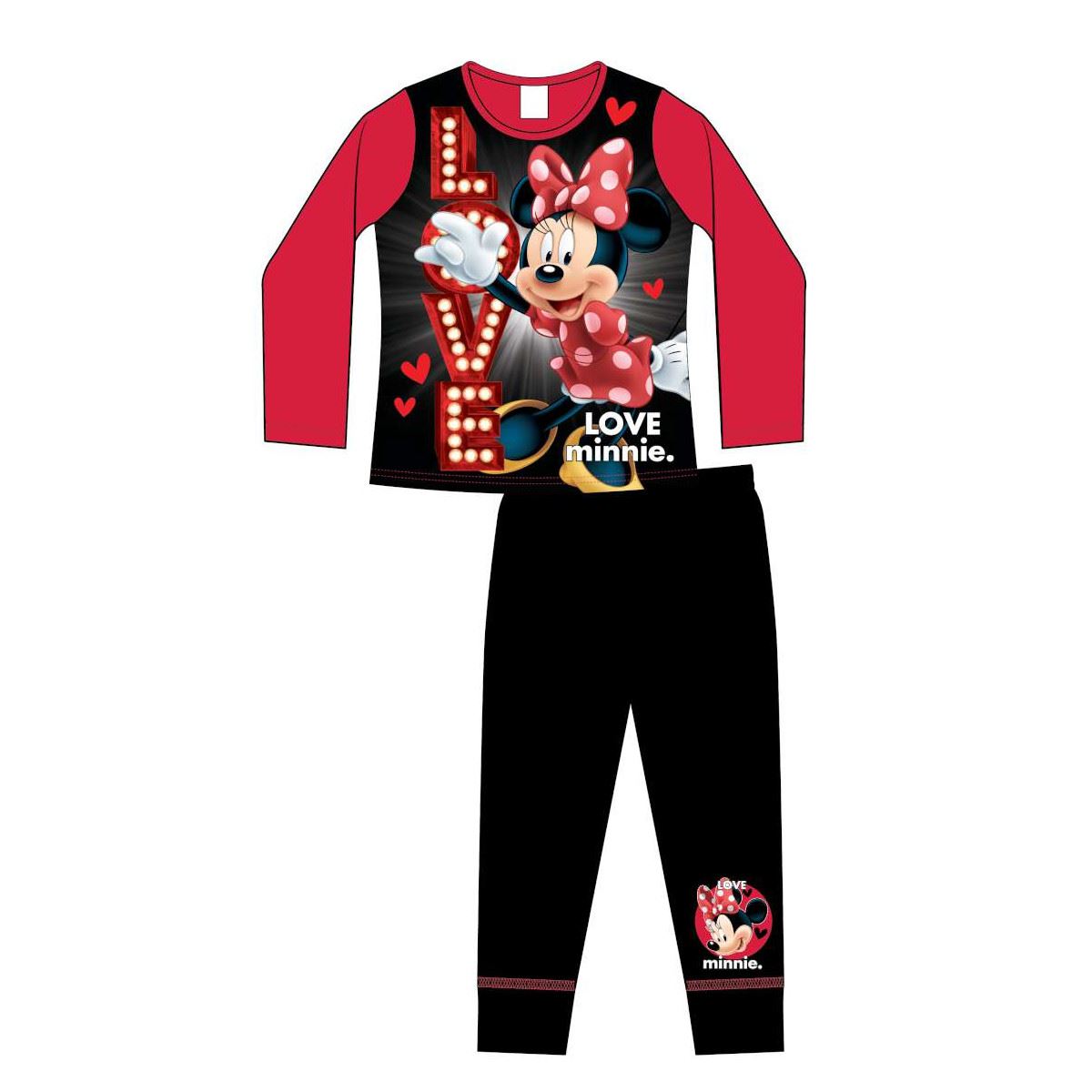 Kids Minnie Mouse 'Love' Pyjamas - Red/Black