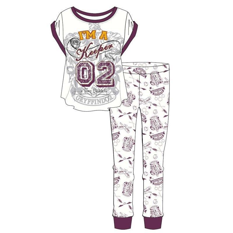 Womens Harry Potter Quidditch 'I'm A Keeper' Pyjama Set Harry Potter