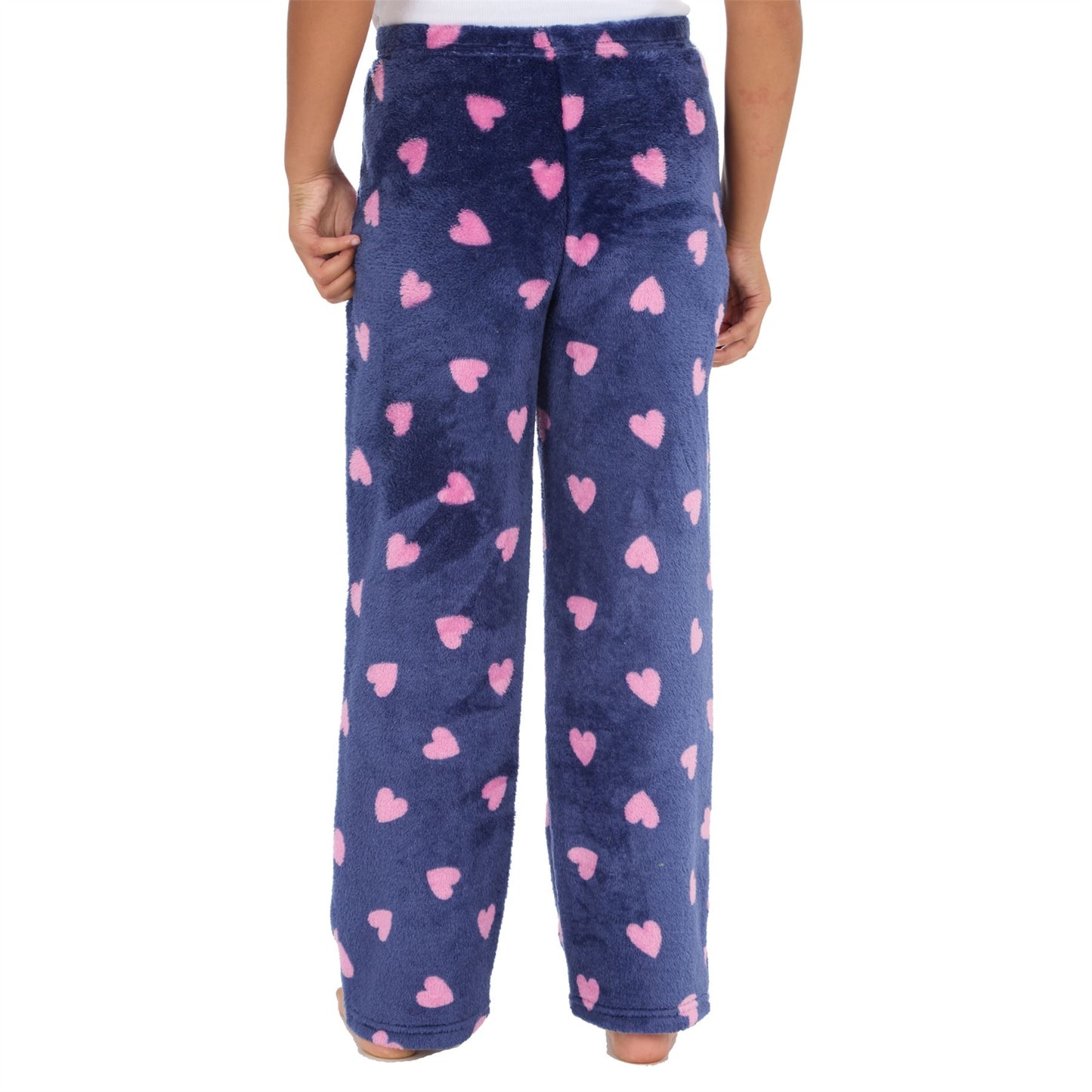 Forever Dreaming Girls Fleece Lounge Pants - Navy Hearts