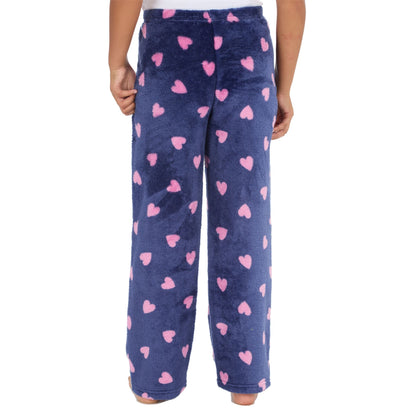 Forever Dreaming Girls Fleece Lounge Pants - Navy Hearts