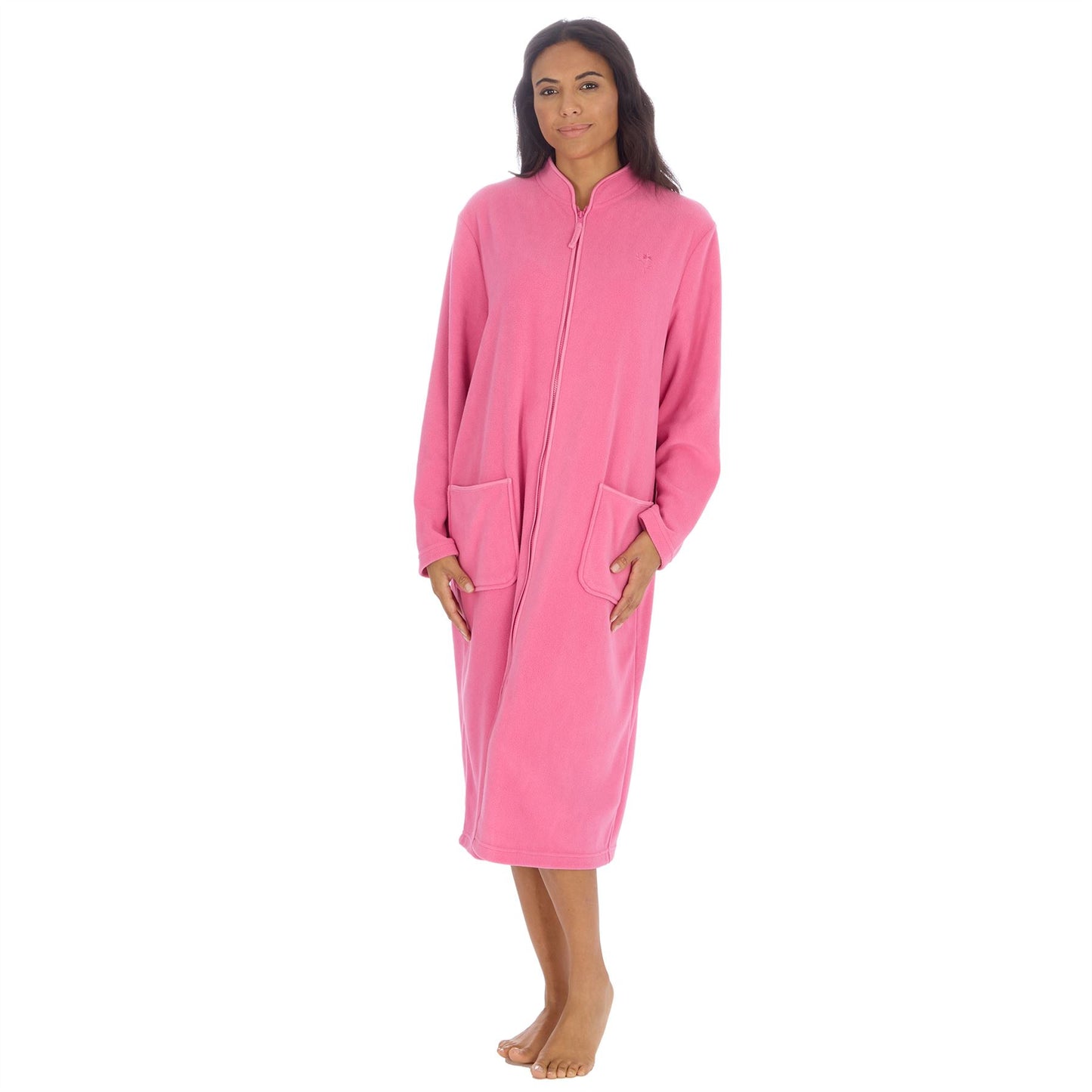 Countess Christie Longer Length Zip Housecoat - Pink