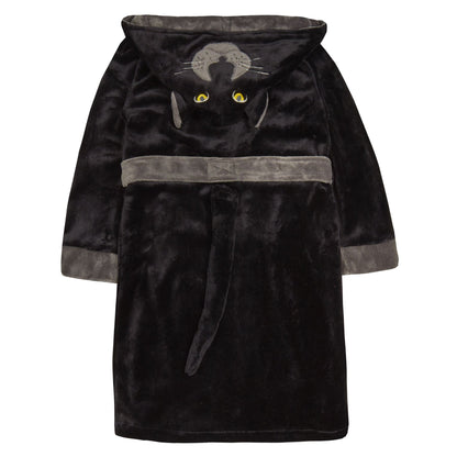 4Kidz Kids Panther Novelty Hooded Fleece Robe - Black
