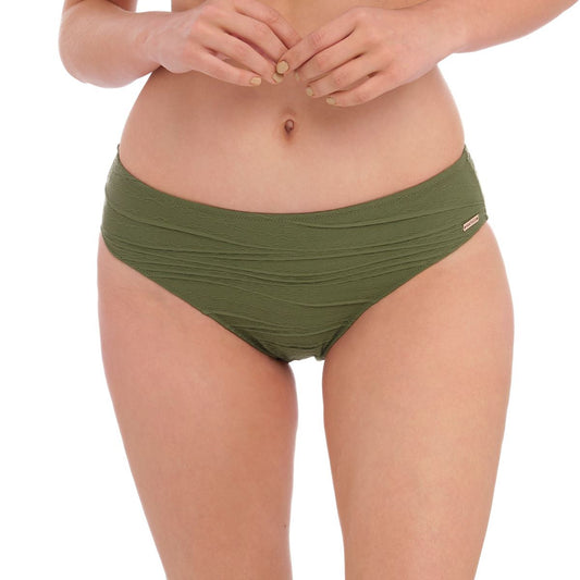 Fantasie Beach Waves Mid Rise Bikini Brief - Olive